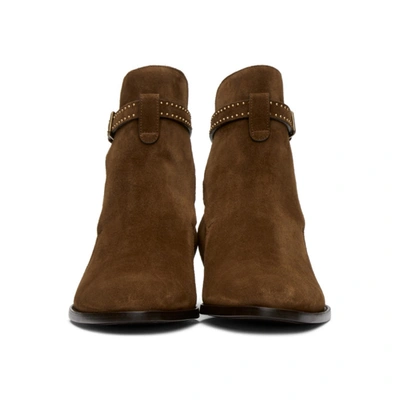 Shop Saint Laurent Brown Wyatt Jodhpur Boots In 2330 Land