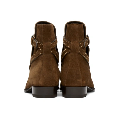 Shop Saint Laurent Brown Wyatt Jodhpur Boots In 2330 Land