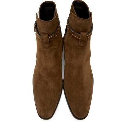 Shop Saint Laurent Brown Wyatt Jodhpur Boots In 2330 Land