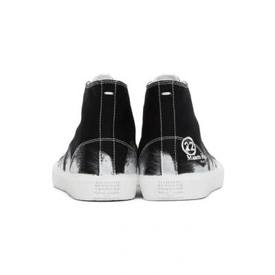 Shop Maison Margiela Black & White Vandal Tabi High-top Sneakers In Black Base/
