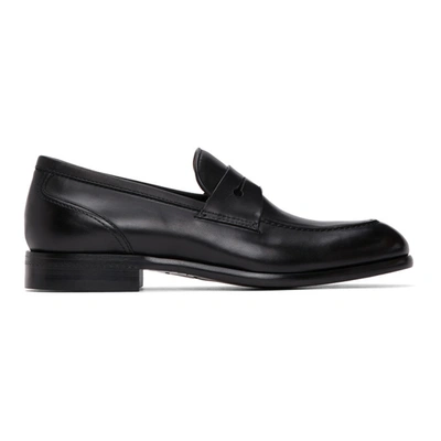 Shop Ermenegildo Zegna Black Leather Marcello Moccasin Loafers In Nero