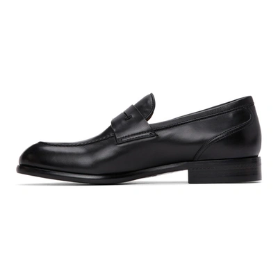 Shop Ermenegildo Zegna Black Leather Marcello Moccasin Loafers In Nero