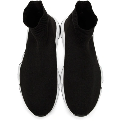 Shop Balenciaga Black Graffiti Speed Sneakers In Black/white