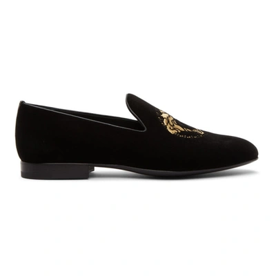 Shop Versace Black Medusa Loafers In D41oh Black