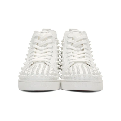 Shop Christian Louboutin White Louis Spikes Sneakers In 3047 Whtwht