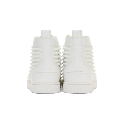 Shop Christian Louboutin White Louis Spikes Sneakers In 3047 Whtwht