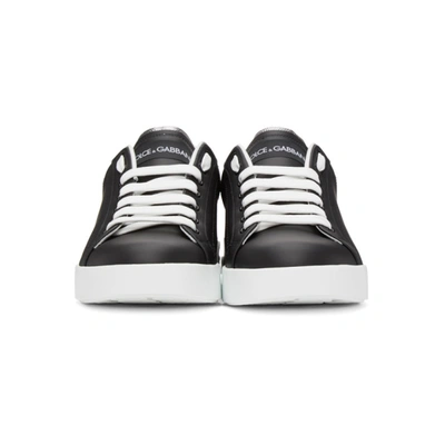 Shop Dolce & Gabbana Black & White Portofino Sneakers In Black/silver