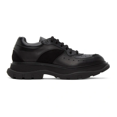 Shop Alexander Mcqueen Black Tread Slick Low Sneakers In 1081 Blksil