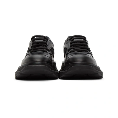 Shop Alexander Mcqueen Black Tread Slick Low Sneakers In 1081 Blksil