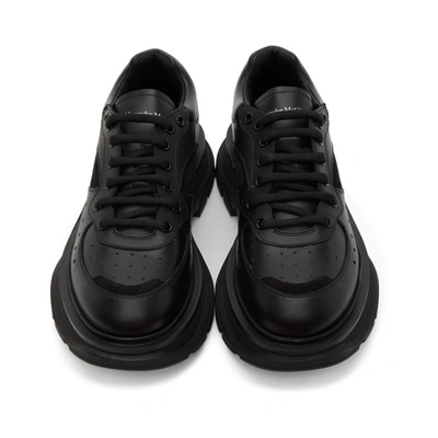 Shop Alexander Mcqueen Black Tread Slick Low Sneakers In 1081 Blksil