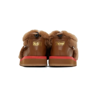 Shop Aries Brown Suicoke Edition Ron Mid Loafers