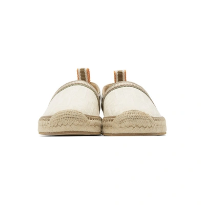 Shop Fendi White And Yellow Canvas Espadrilles In F19o8 Grezz