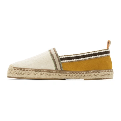 Shop Fendi White And Yellow Canvas Espadrilles In F19o8 Grezz