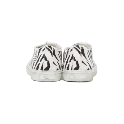 Shop Saint Laurent White & Black Zebra Bedford Sneakers In Black/white