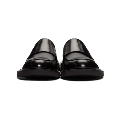 Shop Bottega Veneta Black Rubber Sole Loafers In 1000 Black