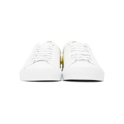Shop Givenchy White & Orange Reverse Logo Urban Knots Sneakers In 125-white/o