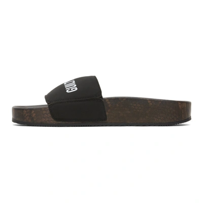 Shop Wacko Maria Black And Brown Hayn Edition Python Slip-on Sandals