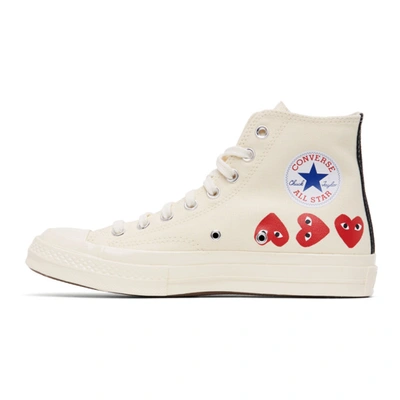 Shop Comme Des Garçons Play Off-white Converse Edition Multiple Hearts Chuck 70 High Sneakers In 2 Offwhite