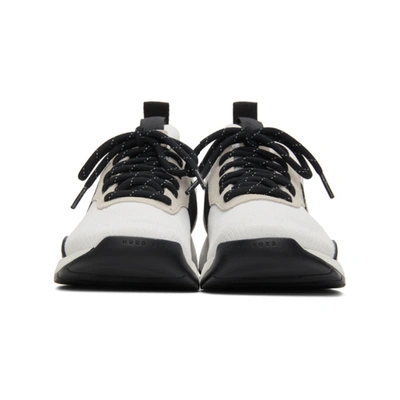 Shop Hugo Boss White & Black Titanium Running Sneakers In 101 Whiblk