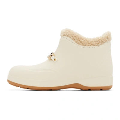 Shop Gucci Off-white Rubber Horsebit Chelsea Boots In 9080 White