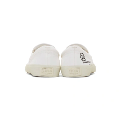 Shop Maison Margiela White Slip-on Tabi Sneakers In T1003 White