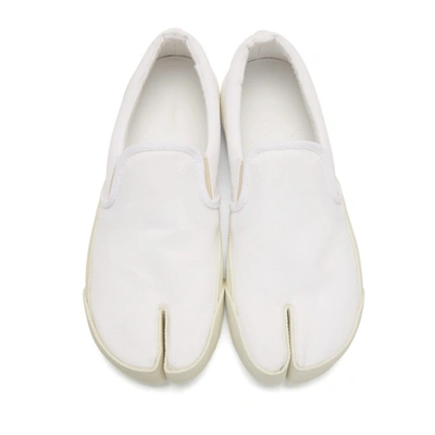 Shop Maison Margiela White Slip-on Tabi Sneakers In T1003 White