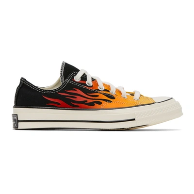Shop Converse Black & Red Flame Chuck 70 Low Sneakers In Flames
