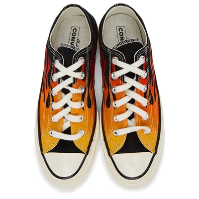 Shop Converse Black & Red Flame Chuck 70 Low Sneakers In Flames