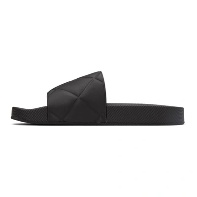 Shop Bottega Veneta Black Flat Pool Sandals In 1000 Black