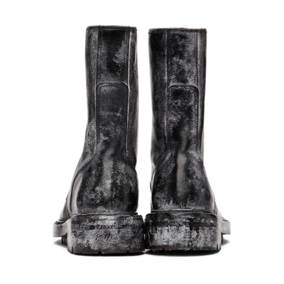Shop Dolce & Gabbana Black Leather Vintage-look Boots In 80999 Nero/