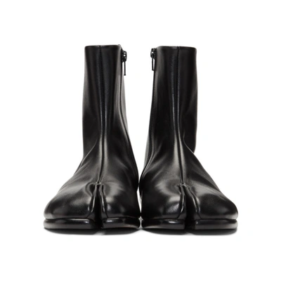 Shop Maison Margiela Black Flat Tabi Boots In T8013 Black