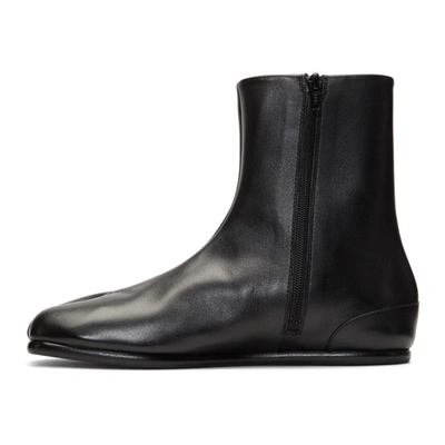 Shop Maison Margiela Black Flat Tabi Boots In T8013 Black