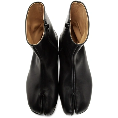 Shop Maison Margiela Black Flat Tabi Boots In T8013 Black