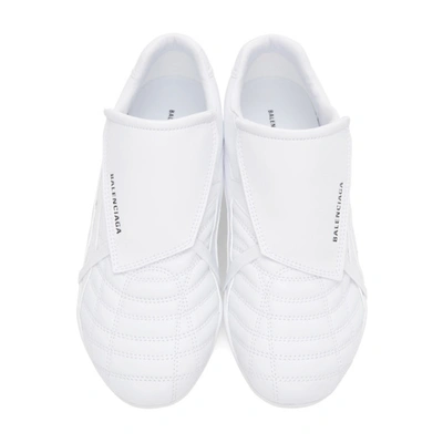 Shop Balenciaga White Soccer Sneakers In 9010 Whtblk