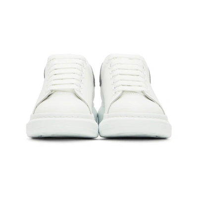 Shop Alexander Mcqueen White & Silver Croc Oversized Sneakers In 9071 White/