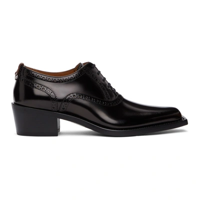 Shop Burberry Black D-ring Heeled Brogues