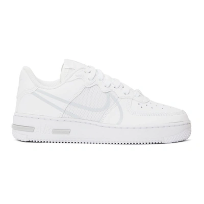 Shop Nike White Air Force 1 React Sneakers In 101 Wht/plt