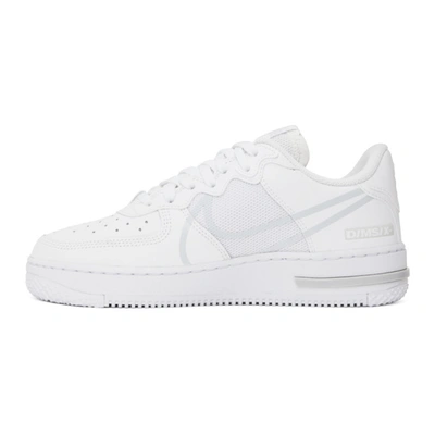 Shop Nike White Air Force 1 React Sneakers In 101 Wht/plt