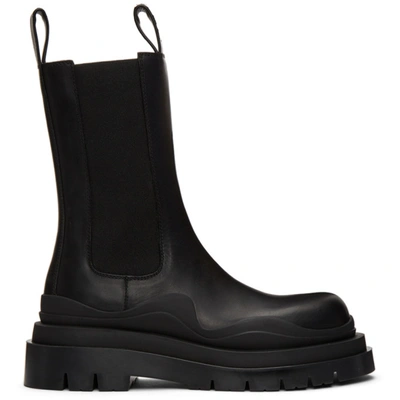 Shop Bottega Veneta Black Medium The Tire Chelsea Boots In 1029 Blkblk