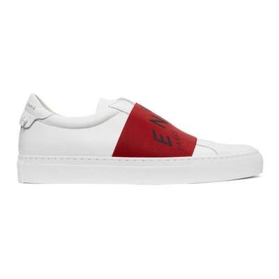 Shop Givenchy White & Red Elastic Urban Knots Sneakers In 112 White/r
