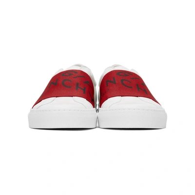 Shop Givenchy White & Red Elastic Urban Knots Sneakers In 112 White/r