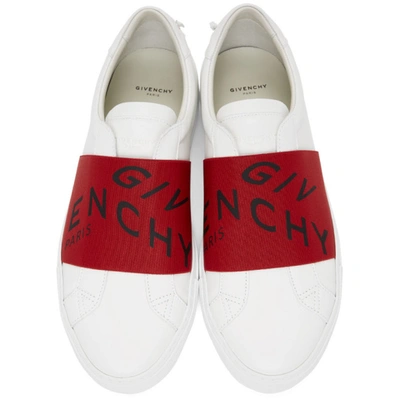 Shop Givenchy White & Red Elastic Urban Knots Sneakers In 112 White/r