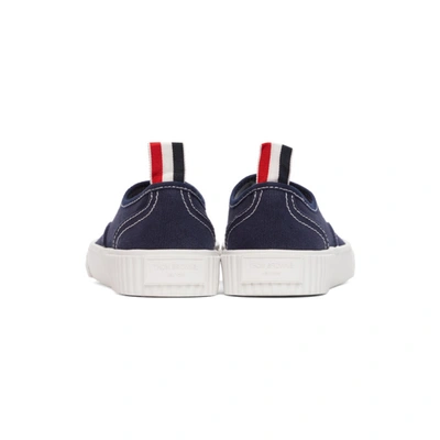 Shop Thom Browne Navy Heritage Vulcanized Sneakers In 415 Navy