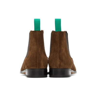 Shop Paul Smith Brown Suede Crown Chelsea Boots In 69 Dk Brown