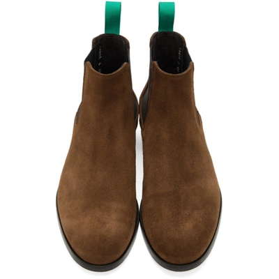 Shop Paul Smith Brown Suede Crown Chelsea Boots In 69 Dk Brown