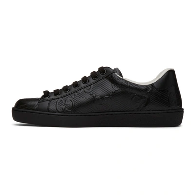 Shop Gucci Black Gg Ace Sneakers In 1000 Black