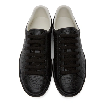 Shop Gucci Black Gg Ace Sneakers In 1000 Black