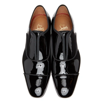 Shop Christian Louboutin Black Patent Alpha Male Loafers In Bk01 Black