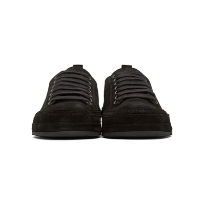 Shop Ann Demeulemeester Black Distressed Suede Sneakers In Scamos Nero
