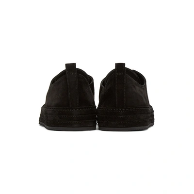 Shop Ann Demeulemeester Black Distressed Suede Sneakers In Scamos Nero